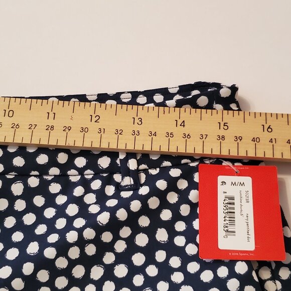 SPANX Sunshine Summer Women's Shorts Bermuda Navy Polka Dots Pull-On Size M/10. - Picture 11 of 11